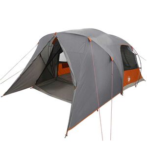 vidaXL Dome Telt 4-Personer med tag Gr&aring; og orange 455 x 252 x 178 cm