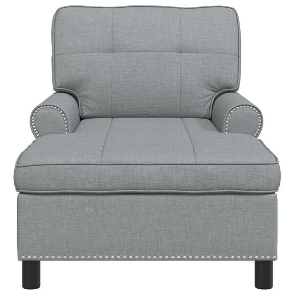 vidaXL Chaise Lounge med pude Lysegr&aring; 91 x 157 x 91 cm Stof