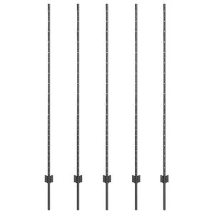 vidaXL Hegnsp&aelig;l 5 pcs Gr&aring; 160 cm St&aring;l