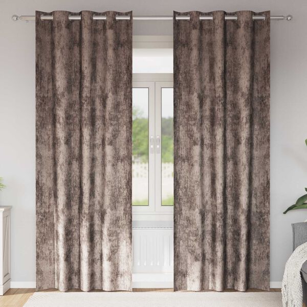 vidaXL Velour Gardiner 2 pcs Cappuccino 260 x 140 cm Fl&oslash;jl