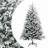 vidaXL Kunstigt Hinged Juletr&aelig; 240 cm PVC og metal Gr&oslash;n og hvid