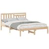 vidaXL Sengestel med hovedg&aelig;rde Brun 140 x 190 cm Massiv fyrretr&aelig;