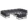 vidaXL Havesofa S&aelig;t 13 stk. Sort Aluminium