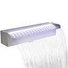 Rektangul&aelig;r vandfaldsfont&aelig;ne med LED-lys rustfrit st&aring;l 45 cm