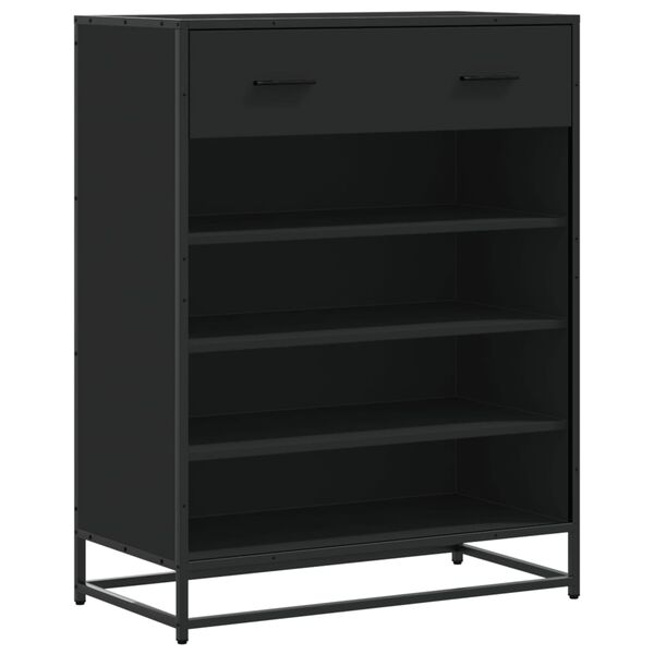 vidaXL skoskab 75x38x97,5 cm konstrueret træ og metal sort