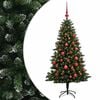 vidaXL Kunstig juletr&aelig; med kugler 120 cm 150 LED'er Varm hvid