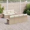 vidaXL Havesofa S&aelig;t med pude 8 pcs Beige polyrattan