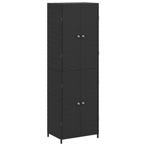 vidaXL opbevaringsskab til haven 59x40x180 cm polyrattan sort