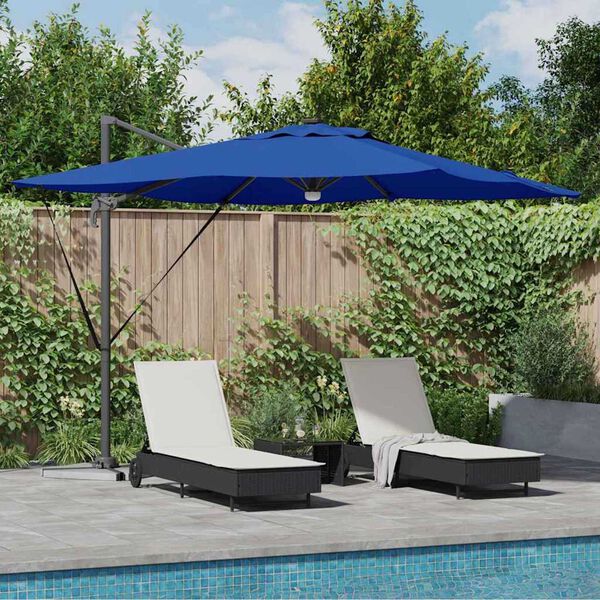vidaXL Roma Parasol Blå 286 x 285 x 270 cm Aluminium og Polyester
