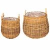 vidaXL Plantekurv GENDT 2 stk. Naturlig Brun Kubu rattan