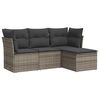 vidaXL sofas&aelig;t til haven 4 dele med hynder polyrattan gr&aring;