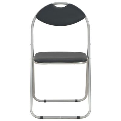 vidaXL sammenklappelige spisebordsstole 2 stk. sort kunstlæder