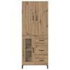 vidaXL Highboard Artisan Egetr&aelig; 69,5 x 34 x 180 cm Konstrueret tr&aelig;