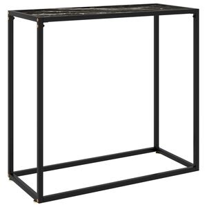 vidaXL konsolbord 80x35x75 cm hærdet glas sort