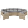 vidaXL havesofa med hynder rund polyrattan beige