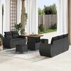 vidaXL Havesofa S&aelig;t 8 pcs Sort polyrattan