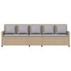 vidaXL 5-personers havesofa med hynder polyrattan beige