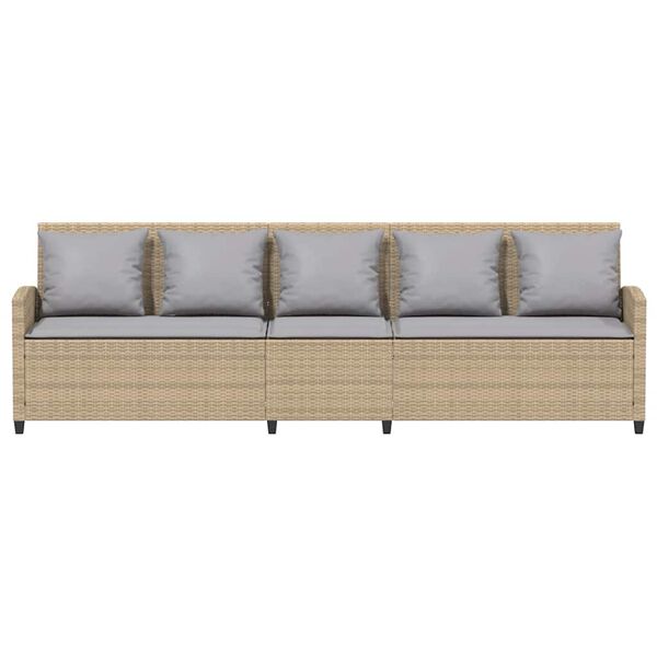 vidaXL 5-personers havesofa med hynder polyrattan beige