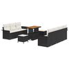 vidaXL Havesofa S&aelig;t 10 stk. Sort polyrattan