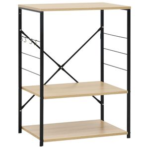 vidaXL k&oslash;kkenreol til mikroovn 60x39,6x79,5 cm konstrueret tr&aelig; sort/eg