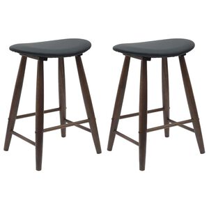 vidaXL Spisestole 2 pcs Lys Brun 46 x 37 x 63 cm Massiv Gummitr&aelig;