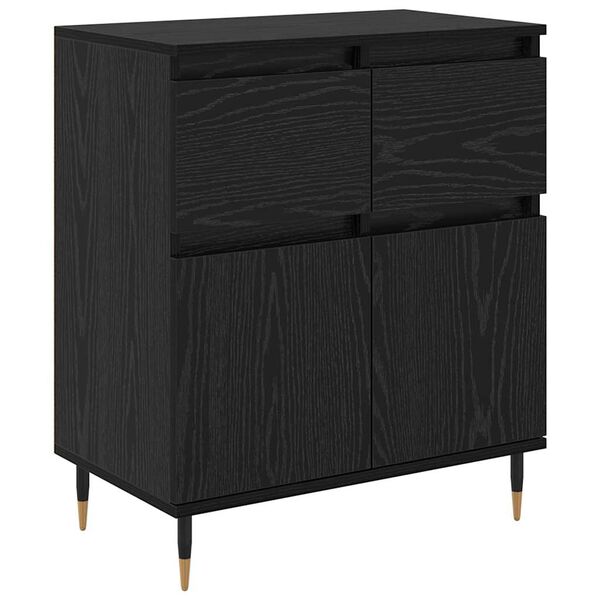 vidaXL Sideboard Sort eg 60 x 35 x 70 cm Ingeni&oslash;rt tr&aelig; og jern