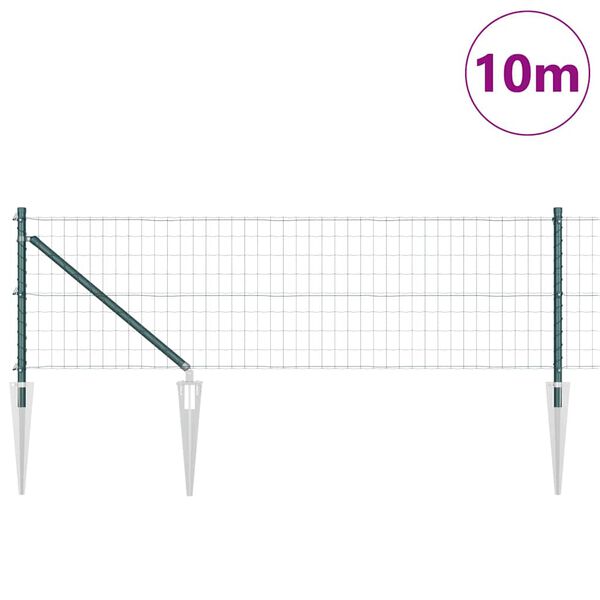 vidaXL Hegn med post Gr&oslash;n 0,4 x 10 m St&aring;l og PVC