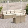 vidaXL Havesofa S&aelig;t med pude 8 pcs Beige polyrattan
