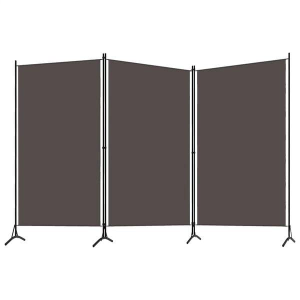 vidaXL 3-panels rumdeler 260 x 180 cm antracitgr&aring;
