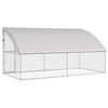 vidaXL Hønsebur 2 pcs Sølv 400 x 200 x 198,5 cm Galvaniseret stål