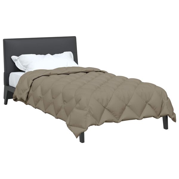 vidaXL Vinter dyne Lysegr&aring; 220 x 155 cm Mikrofiber