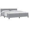 vidaXL Box spring seng med madras Lysegr&aring; 200 x 200 cm Stof