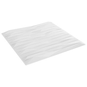 vidaXL V&aelig;gpaneler 12 stk. 50 x 50 cm Hvid Sten XPS Skum