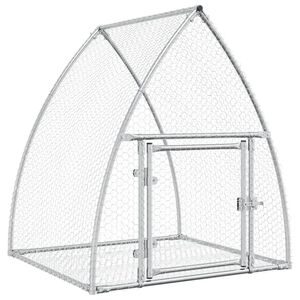 vidaXL kaninbur 105x100x120 cm galvaniseret st&aring;l s&oslash;lvfarvet