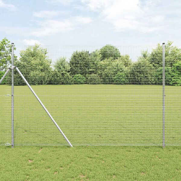 vidaXL Hegnspæl Sølv 25 x 1,5 m (25 x 25 mm net) Stål