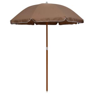 vidaXL parasol med stålstang 180 cm gråbrun