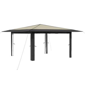 vidaXL Gazebo uden Sidev&aelig;g 4 x 4 m Creme og antracit