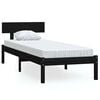vidaXL sengeramme 75x190 cm Small Single massivt tr&aelig; sort