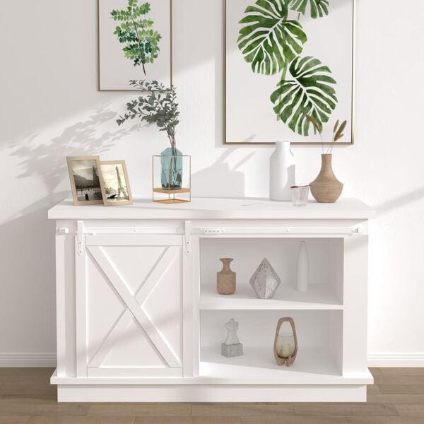 vidaXL mini-skydelågesæt til skabe kulstofstål 122 cm hvid