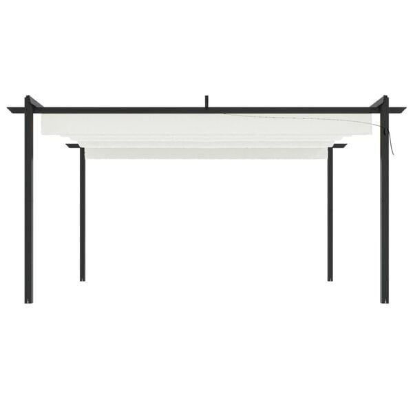 vidaXL havepavillon med sammenrulleligt tag 4x3 m cremefarvet