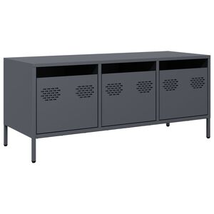 vidaXL tv-bord 101,5x39x43,5 cm koldvalset st&aring;l antracitgr&aring;