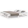 vidaXL daybed med udtr&aelig;k 2x(75x190) cm massivt fyrretr&aelig; hvid