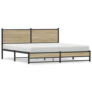 vidaXL sengeramme uden madras 180x200 cm metal sonoma-eg