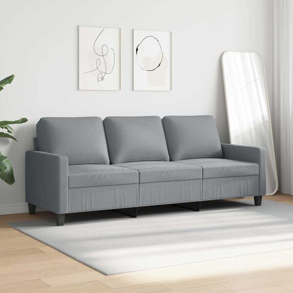 vidaXL 3-personers sofa 180 cm stof lysegr&aring;