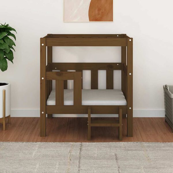 vidaXL hundeseng 65,5x50,5x70 cm massivt fyrretr&aelig; gyldenbrun