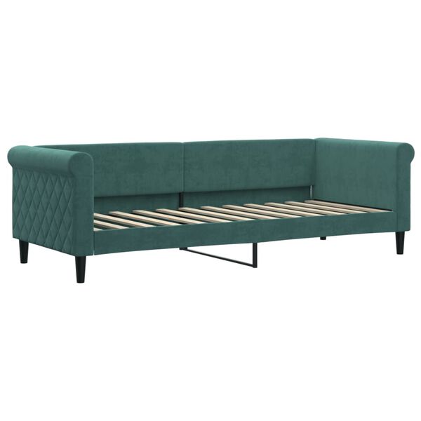 vidaXL daybed med madras 80x200 cm velour mørkegrøn