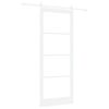 vidaXL Skyded&oslash;r ORKDAL Hvid 93 x 232 cm Massivt fyrretr&aelig; og glas