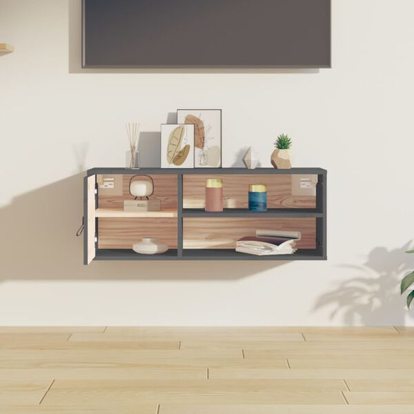 vidaXL v&aelig;gskab 80x30x30 cm massivt fyrretr&aelig; gr&aring;