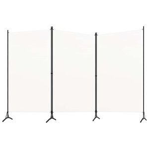 vidaXL 3-panels rumdeler 260x180 cm stof hvid
