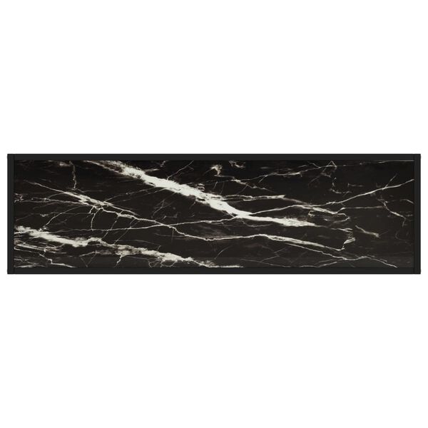vidaXL konsolbord 120x35x75 cm h&aelig;rdet glas sort